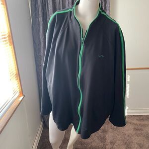 Lauren Ralph Lauren Active Black/Green trim zip front jacket, size 3X